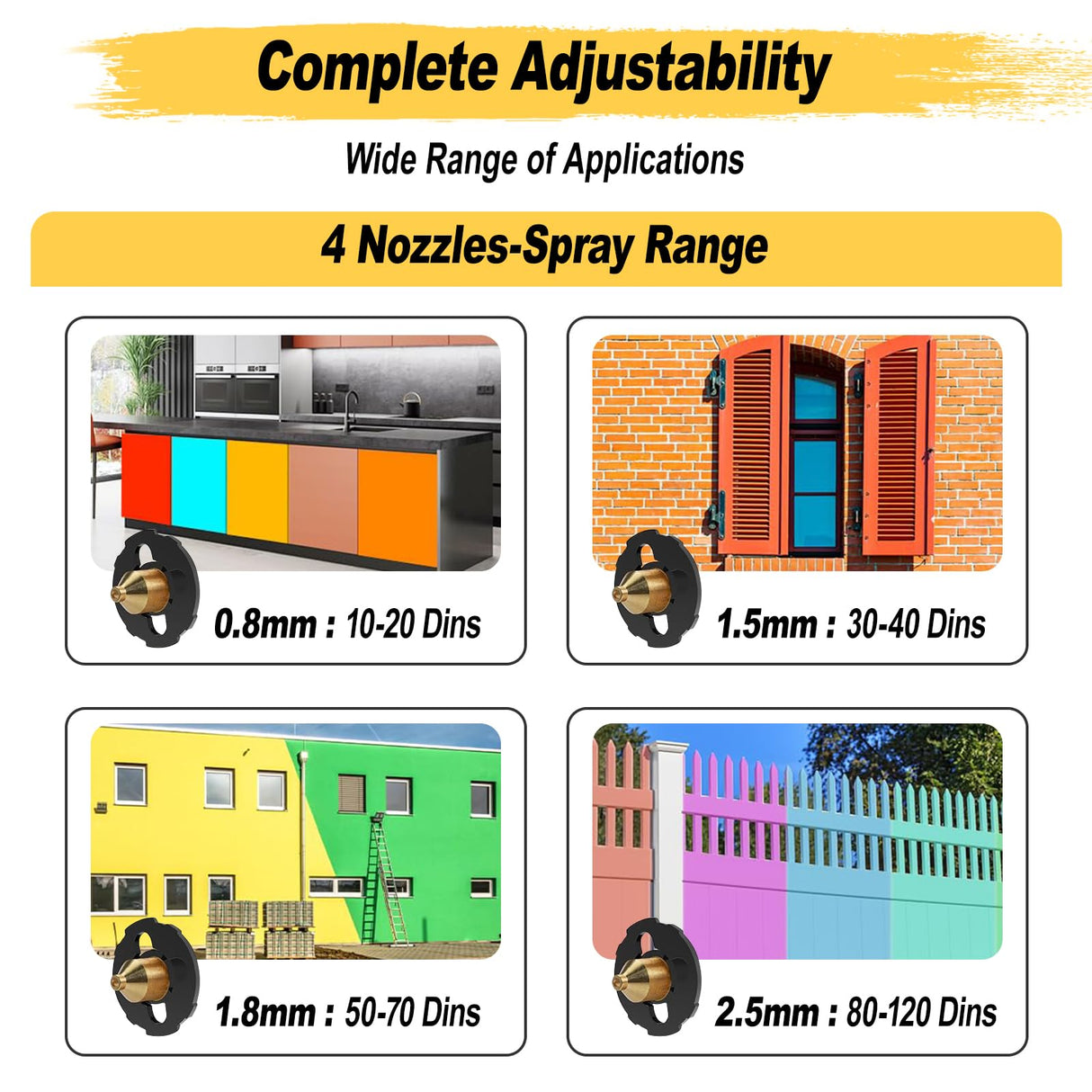 Paint-Sprayer-1000W-HVLP-High-Power-Electric-Spray-Paint-Gun 1400ml High Capacity Container 4 Nozzles and 3 Patterns Easy to Clean for Furniture Xavax