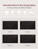 DINZI LVJ Shoe Storage Bench with Cushion, 16-Cubby Shoe Rack, Adjustable Shelves, Multifunctional Shoe Organizer Bench for Entryway, Mudroom, DINZI LVJ