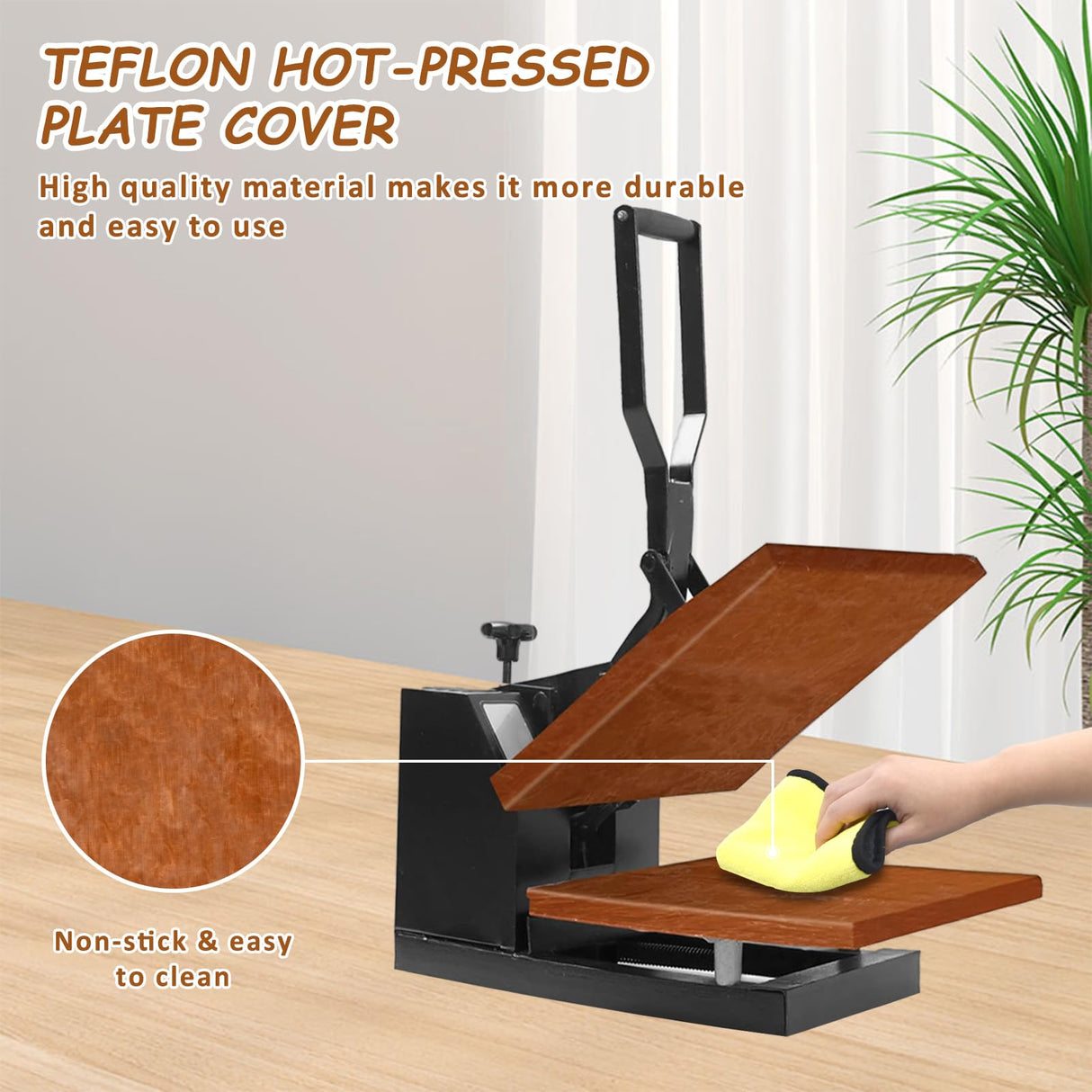 KELEYU 2 Pcs Wrap Cover for Heat Press Platen 15x15 Inch,Non-Stick High Temperature Reusable Teflon Heat Press Platen Wrap Cover,Protecting KELEYU