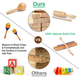 LOOIKOOS Toddler Musical Instruments Natural Wooden Percussion Instruments Toy for Kids Preschool Educational, Musical Toys Set for Boys and Girls LOOIKOOS