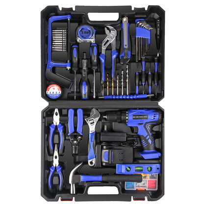 jar-owl 21V Tool Set with Drill, 350 in-lb Torque, 0-1350RMP Variable Speed, 10MM 3/8'' Keyless Chuck, 18+1 Clutch, 1.5Ah Li-Ion Battery & Charger - WoodArtSupply