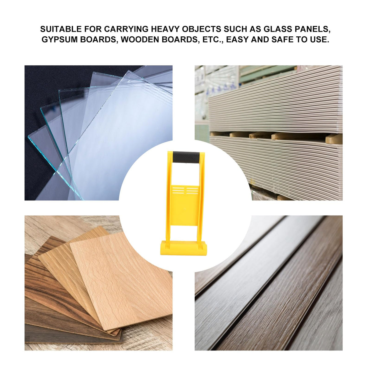 Ergonomic Drywall Carrier - ABS Plastic Panel Carrier Tool, Drywall Carrying Handle with 176lbs Load Bearing, Hercules Gripper Drought for Panel, Luqeeg