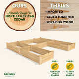 Greenes Fence Original Cedar Raised Garden Bed, 8' x 8' x 10.5" U-Shaped Bed - Made in USA with North American Cedar Greenes Fence