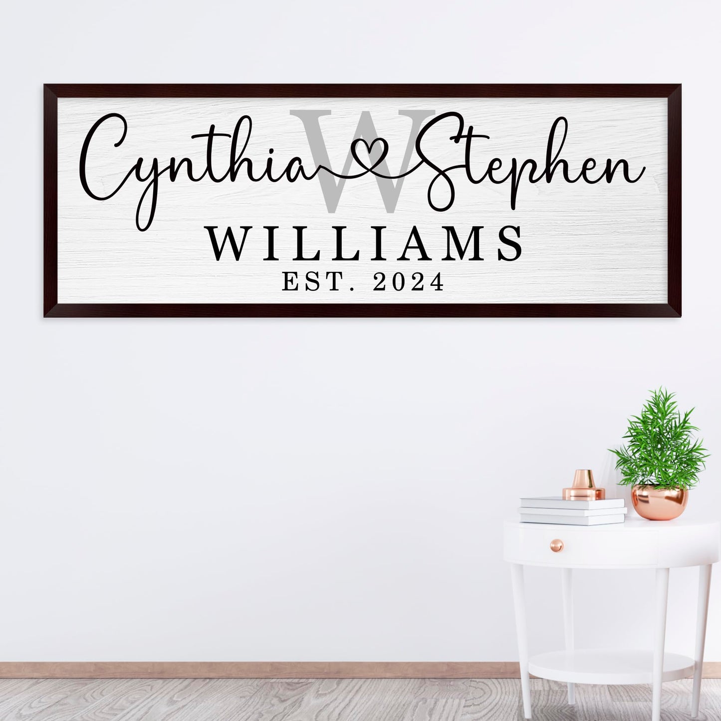 Personalized Framed Wooden Couple Name Sign Wedding Gifts for Couple Personalized Wooden Name Sign Personalized Wooden Couples Name Sign Farmhouse - WoodArtSupply