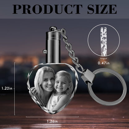 YanNanKe Personalized Crystal Keychain Photo Custom Laser Engraved Crystal Keychain - WoodArtSupply