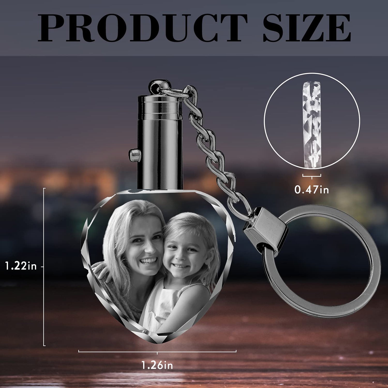YanNanKe Personalized Crystal Keychain Photo Custom Laser Engraved Crystal Keychain YanNanKe