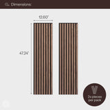 SLATPANEL Two Acoustic Wood Wall Veneer Slat Panels - Walnut | 47.24” x 12.6” Each | Soundproof Paneling | Wall Panels for Interior Wall Decor | Slatpanel