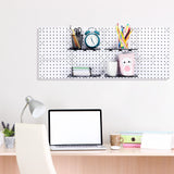 8 Sets Pegboard Wall Mount Display Pegboard Plastic Garage Pegboard Wall Organizer Pegboard Panel Kit Installation Accessories for Kitchen Living Nuanchu
