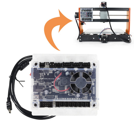 TMMOTOR 3-Axis Update GRBL 1.1f CNC Controller with Emergency and Limit Switch Fuction, CNC Router Engraver Machine GRBL Controller Board with Fan RATTMMOTOR