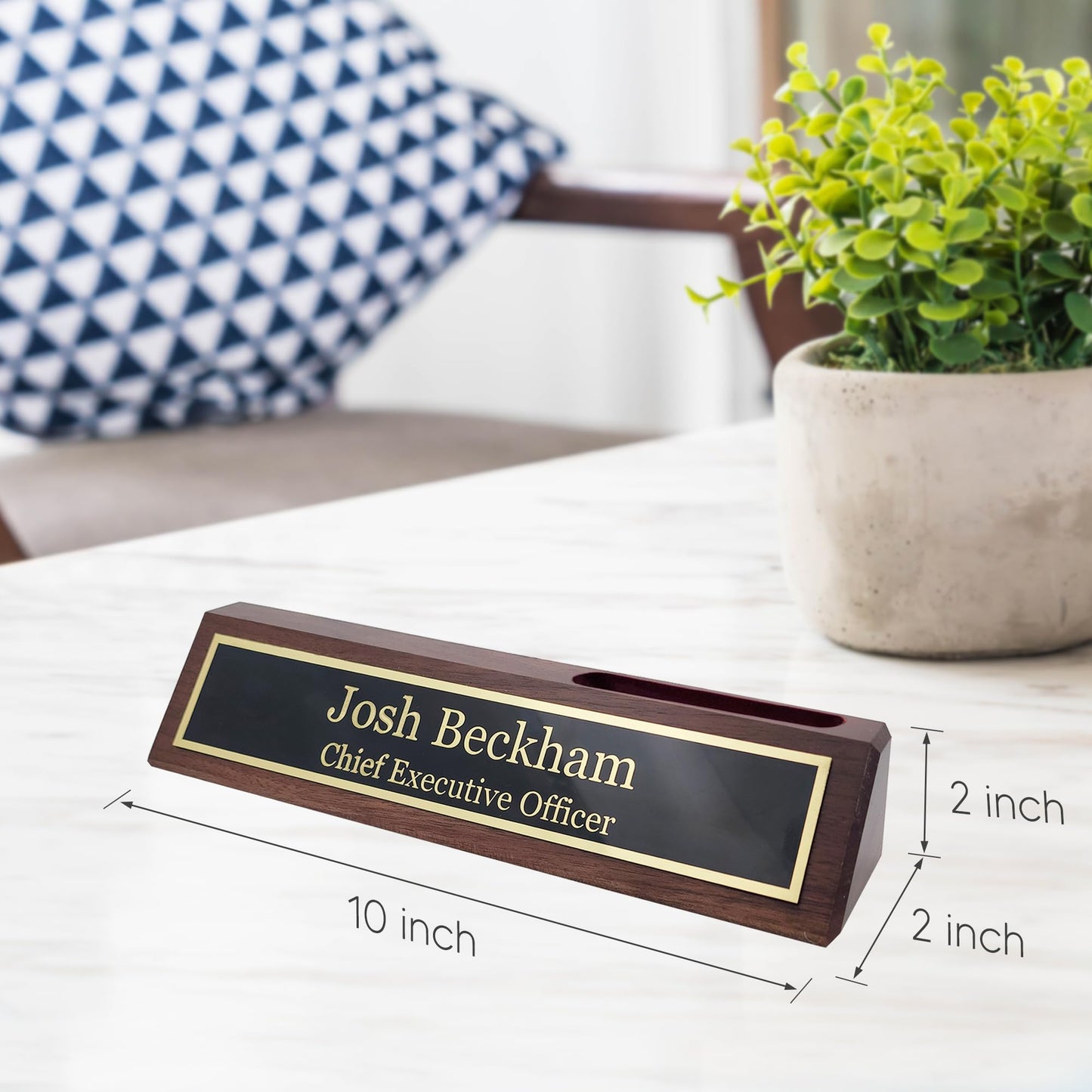 Business Wood Name Plate for Desk | Custom Desk Name Plate Personalized Gift for Office, The Perfect Engraved Name Plaque By Engraving International - WoodArtSupply