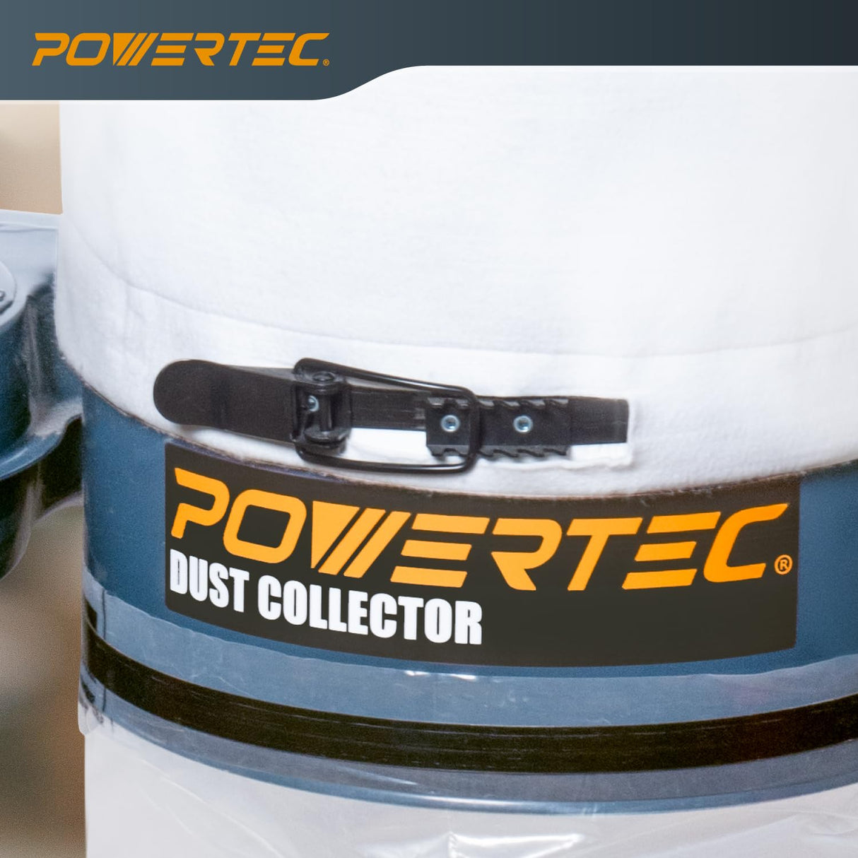 POWERTEC 1 HP Dust Collector with 1 Micron Dust Collector Bags and Mobile Base, Dust Collectors with 800 CFM for Woodworking Dust Collection System POWERTEC