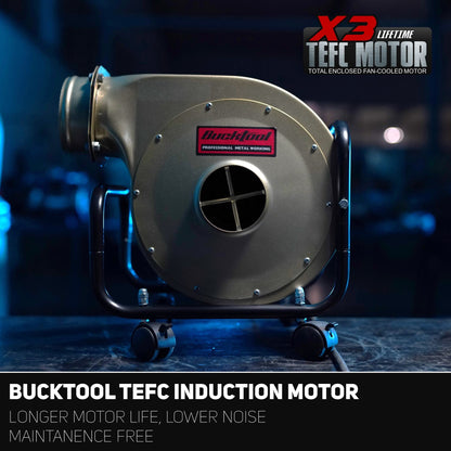 BUCKTOOL 1HP 6.5AMP Wall-mount Dust Collector with Remote Control and 2-micron Dust Filter Bag 550CFM Air Flow DC30A-1 - WoodArtSupply