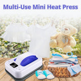 Heat Press Machine For T Shirts, 7" × 5" Portable Mini Heat Press Fast Even Heat, Easy Press T Shirt Printer Machine for HTV Vinyl and Heat Transfer KORGOL