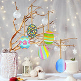 Tmflexe Eggs Shape 50Pcs Unfinished Wooden Easter Ornaments DIY Craft Present-Tmflexe 50-Pack Paintable Blank Natural Eggs Cutouts Hanging Wood Tmflexe