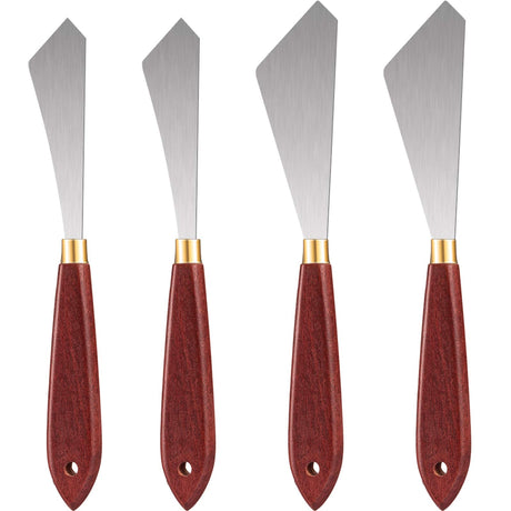 Painting Knife Set Painting Mixing Scraper Stainless Steel Palette Knife Painting Art Spatula with Wood Handle Art Painting Knife Tools for Oil Honoson