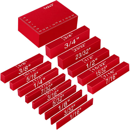 Setup Blocks Height Gauge Set, 15 Pieces Precision Saw Kit Drill Press Table Router Setup Blocks Woodworking Woodpeckers Tool Setup Bars Accessories - WoodArtSupply