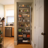 Finnhomy 8-Tier Wire Shelving Unit Adjustable Steel Wire Rack Shelving 8 Shelves Steel Storage Rack or Two 4-Tier Shelving Units with PE mat, Finnhomy