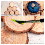 VOSAREA 12pcs Natural Wood Slices, Unfinished Wood Bark Slices Log Circles Round Natural Wood Coasters Christmas Wood Ornaments for Painting Coasters VOSAREA
