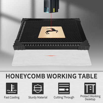 SCIENODE Honeycomb Laser Bed - 350 x 350 Laser Honeycomb Working Table with Aluminum Panel for Most Laser Engraver Cutting Machine, Desktop - WoodArtSupply