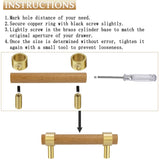 foxwake Wood and Brass Dresser Handles 0~3 Inch Double Hole 4Set Adjustable Center to Center Euro Scandi-Modern Kitchen Cabinet Pull, Unfinished DIY foxwake