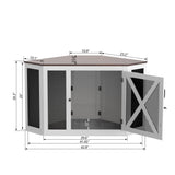 Xilingol Corner Crate Furniture, Wooden Kennel Side End Table, Cage / House for Small Medium Large Dog, Pet Crate Indoor Use Xilingol