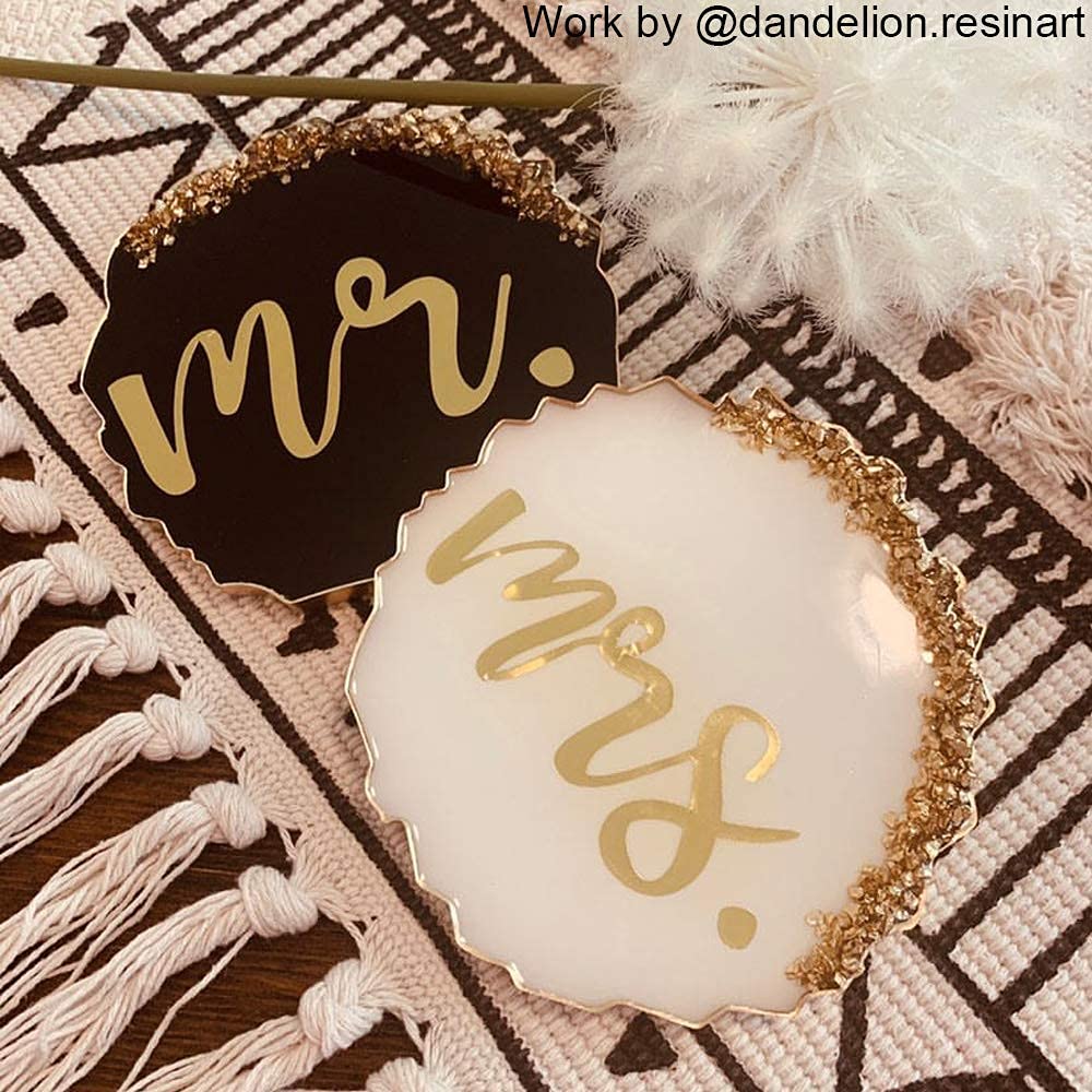 ResinWorld 6 Pack Geode Coaster Molds for Resin + Large Tray Mold with Handles, Rectangle Silicone Tray Molds ResinWorld