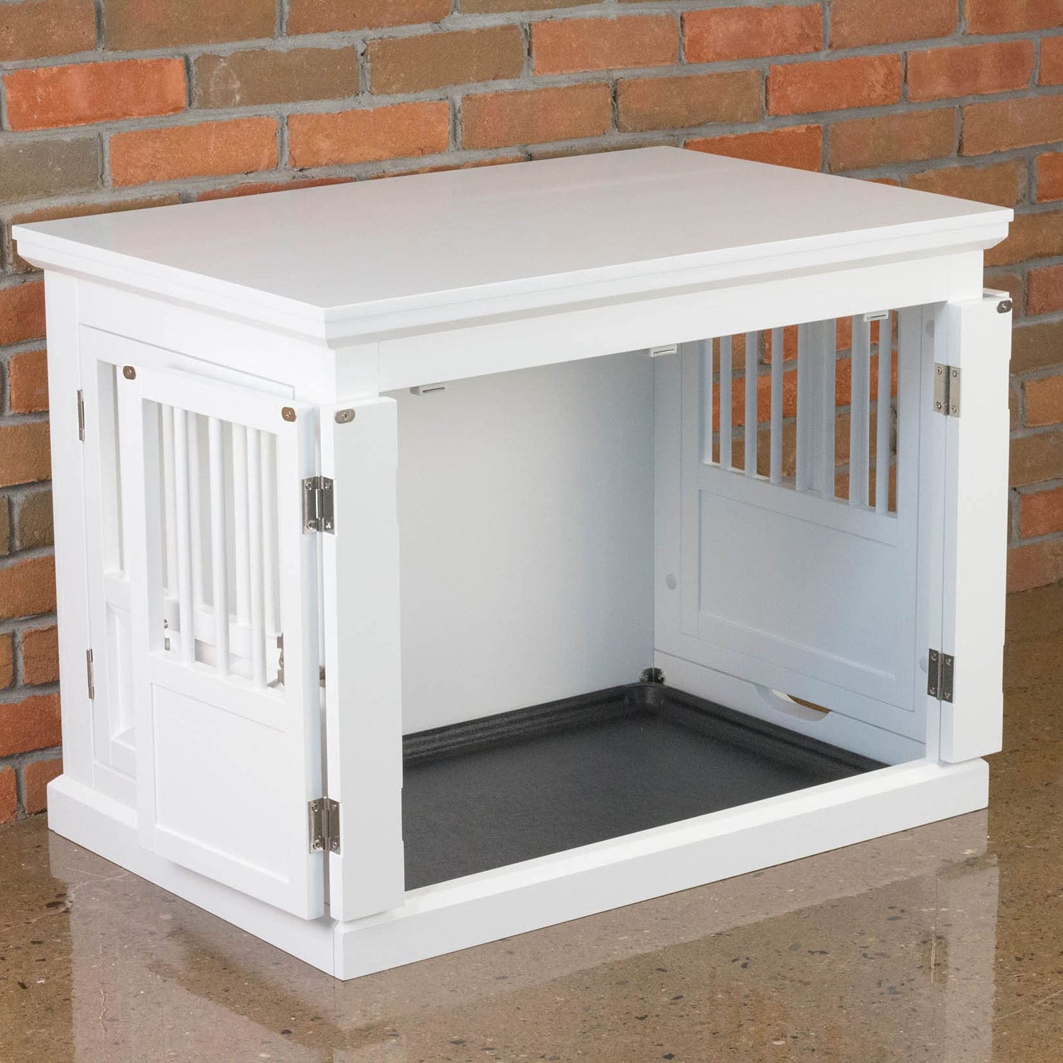 zoovilla Merry Products Triple Door Medium Dog Crate, Dog Kennel, Dog Cage, White zoovilla