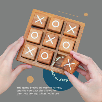BSIRI XO Blocks (L) Tic Tac Toe Board Games-Ideal for Kids Games, Family Games and Game Night for Adults, Farmhouse Decor for Coffee Table Decor,