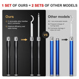 Lathe Tools, Wood Lathe Tools with Removable Handle, 【Latest Upgraded】Turning Tool with Adjustable Connector including Swan Neck Hollower, Rougher, Feotvo