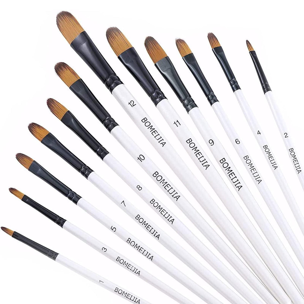 GETHPEN Filbert Paint Brushes Set of 12, Watercolor Paint 48 Colors Wa ...
