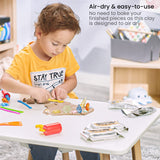Arteza Kids Air Dry Modeling Clay Kit, 4 x 8-oz Packs Sensory Play Sand, 8 Sandy Clay Tools, 15 Decoration Shells, Art and Craft Supplies Arteza Kids