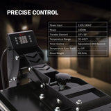 PowerPress Industrial-Quality Digital Sublimation Heat Press Machine for T Shirt, 15x15 Inch, Black PowerPress