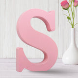 AOCEAN 6 Inch Pink Wood Letters Unfinished Wooden Letters for Wall Decor Decorative Standing Letters Slices Sign Board for Crafts Christmas AOCEAN