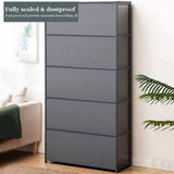 Topjia 2 Doors Curio Display Cabinet for Collectibles,Wood Curio Cabinets with Clear Acrylic Doors,5 Tier Bookcase Display Shelf,Floor Standing Topjia