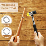 Jewelers Rubber Hammer Mallet with Wood Ring Mandrel Sizer Sizing Adjuster Ring Shaper Repair Tools Jewelry Making Kit EVSOFMLF