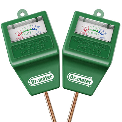 Dr.meter Soil Moisture Meter, 2 Packs Soil Test Kit for Garden Lawn Farm Indoor & Outdoor Use - Soil Tester Hygrometer Sensor for Plant Care - Plant