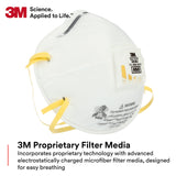 3M Particulate Respirator 8210V with Cool Flow Valve, Smoke, Grinding, Sanding, Sawing, Sweeping, Woodworking, Dust, 80/Pack 3M Personal Protective Equipment