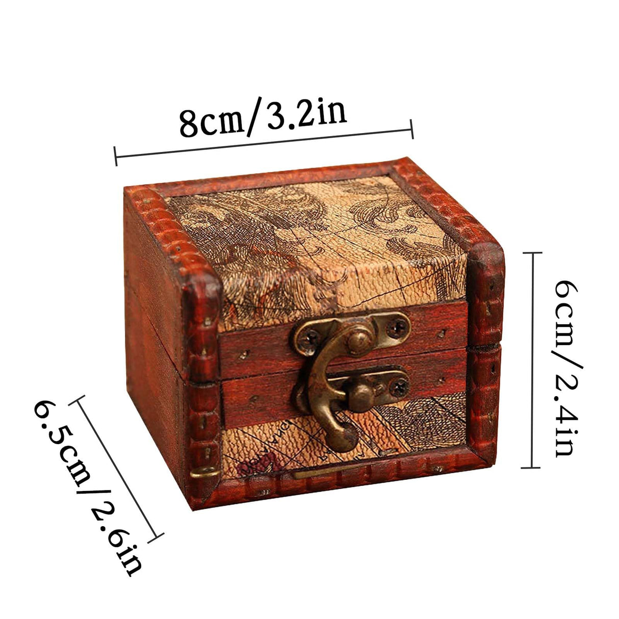 GemJelry Wooden Jewelry Box, Classical Wood Jewlery Box Jewelery Storage Box Case Holder Jewellery Chest Organizer Mom Gifts Mothers Day Gift for GemJelry