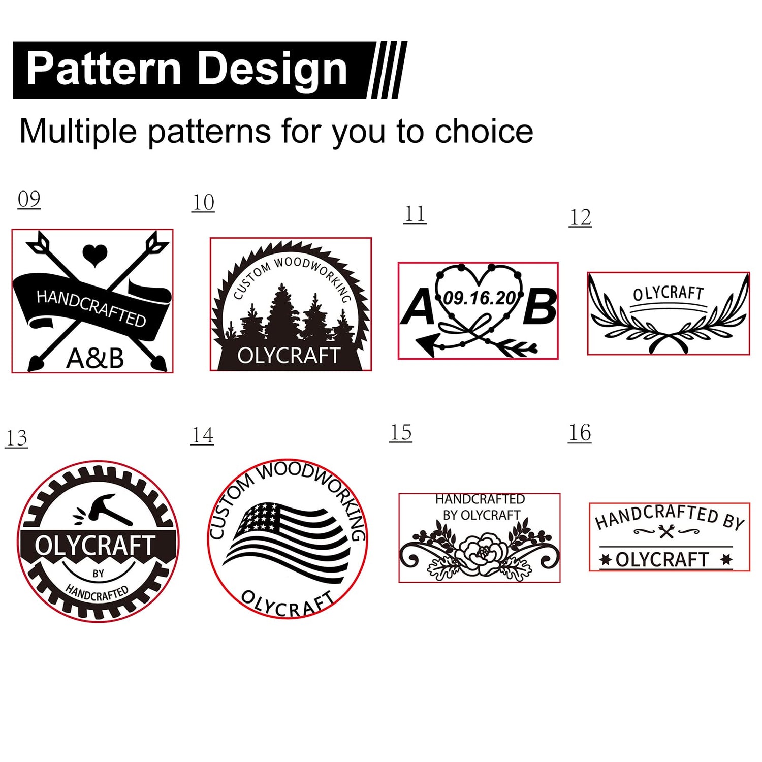 Custom Logo Brass Branding Iron with Wood Handle for Leather, Wood, and Baking - OLYCRAFT OLYCRAFT