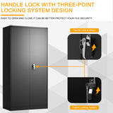 Waqiv Large Space Metal Storage Cabinet with Doors and Shelves, Locking Garage Storage Cabinet, 72'' H Filing Cabinet for Home and Office, Black, 36" Waqiv