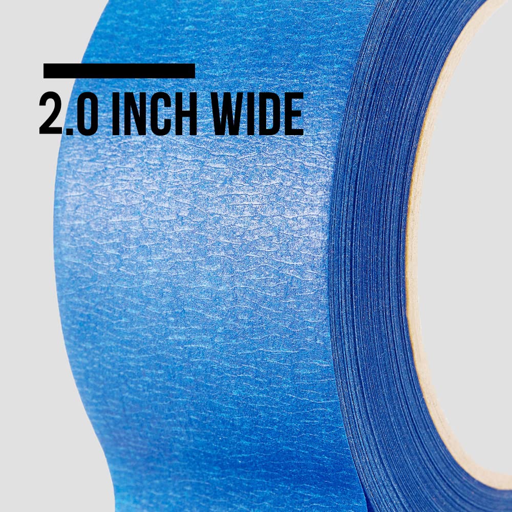 Lichamp 6-Piece Blue Painters Tape 2 inches Wide, Blue Masking Tape Painter's Bulk Multi Pack, 1.95 inch x 55 Yards x 6 Rolls (330 Total Yards) - WoodArtSupply