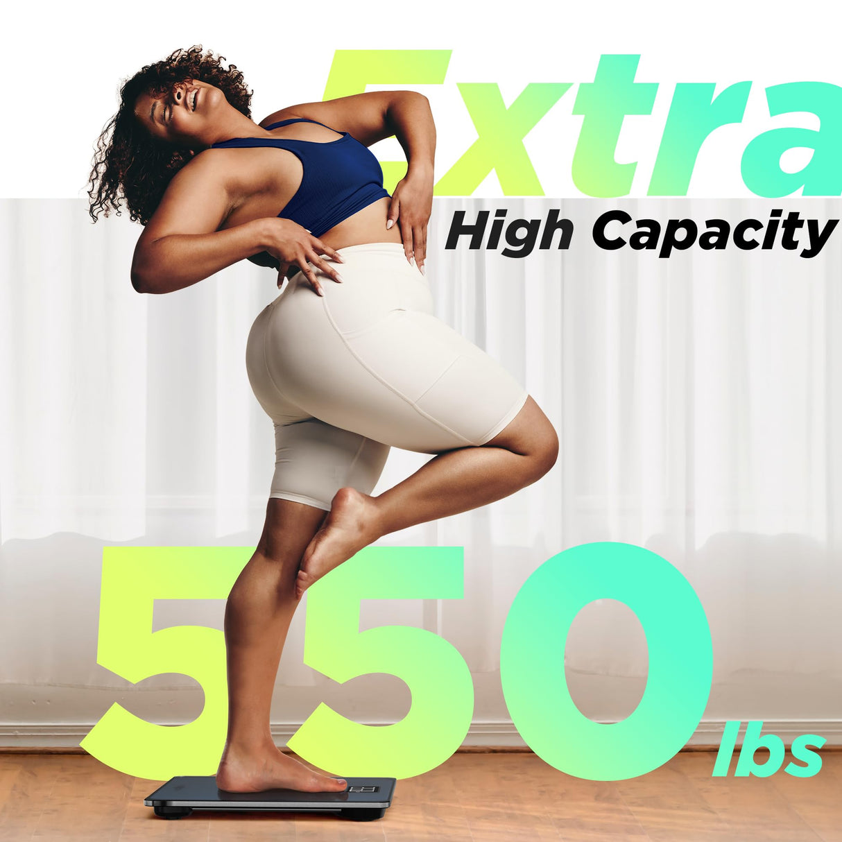 RunSTAR 550lb Bathroom Digital Scale for Body Weight with Ultra-Wide Platform and Large LCD Display, Accurate High Precision Scale with Extra-High runstar