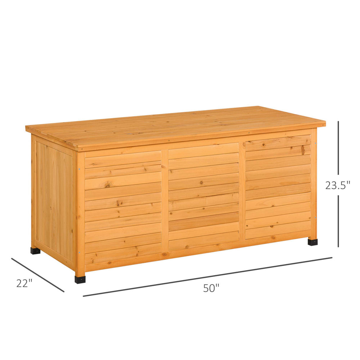 Outsunny 75 Gallon Wooden Deck Box, Outdoor Storage Container with Aerating Gap & Weather-Fighting Finish, Yellow Outsunny