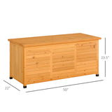 Outsunny 75 Gallon Wooden Deck Box, Outdoor Storage Container with Aerating Gap & Weather-Fighting Finish, Yellow Outsunny