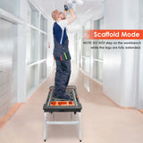 Multifunctional Folding Work Table, 7 in 1 Work Benches for Garage, as Portable Workbench, Sawhorse, Scaffold, Platform, Car Creeper, and Hand Truck, TLGREEN