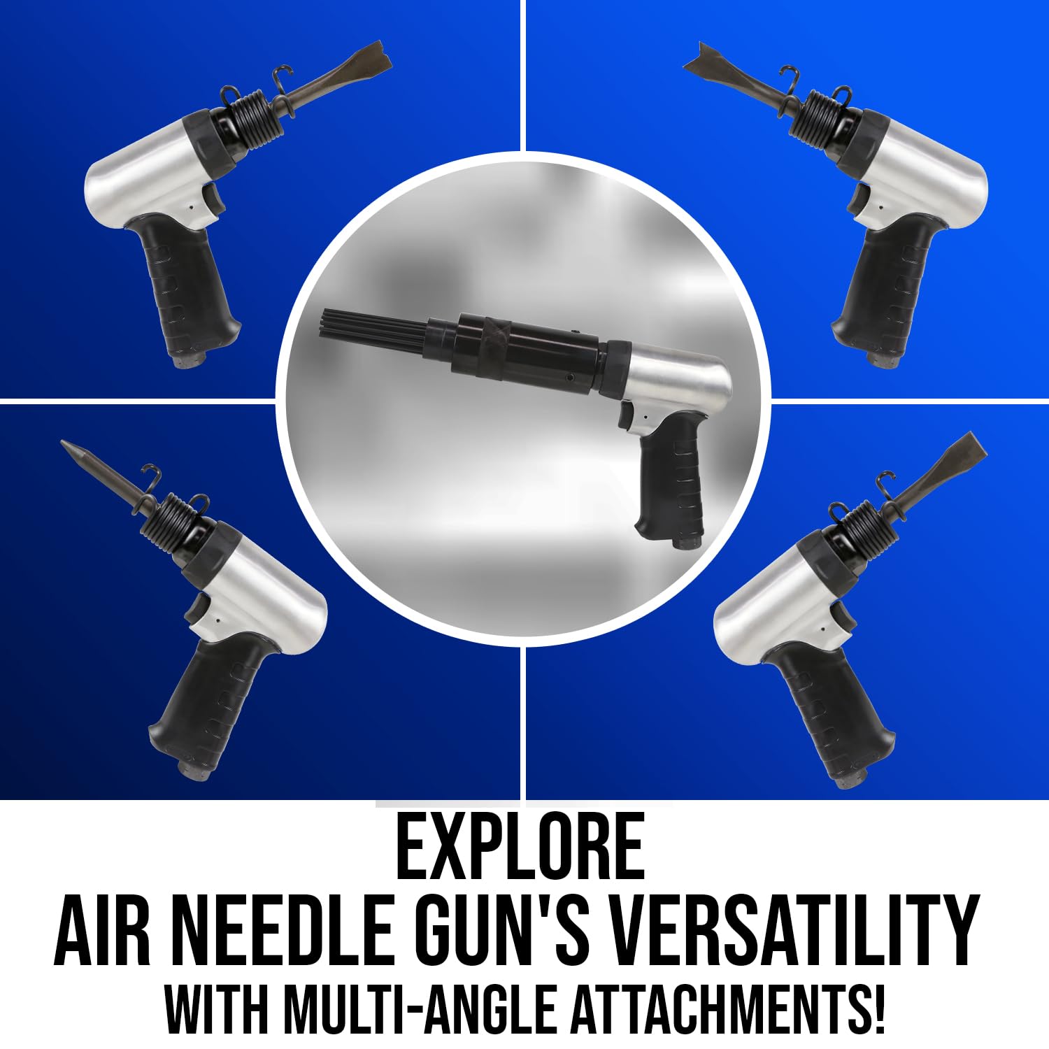 LE LEMATEC LE-AN324K 4800 BPM, Air Needle Scaler Gun with Hammer Chisel Kit, Pneumatic Tool Set, Heavy Duty Rust, Weld and Paint Remover, Metal LE LEMATEC