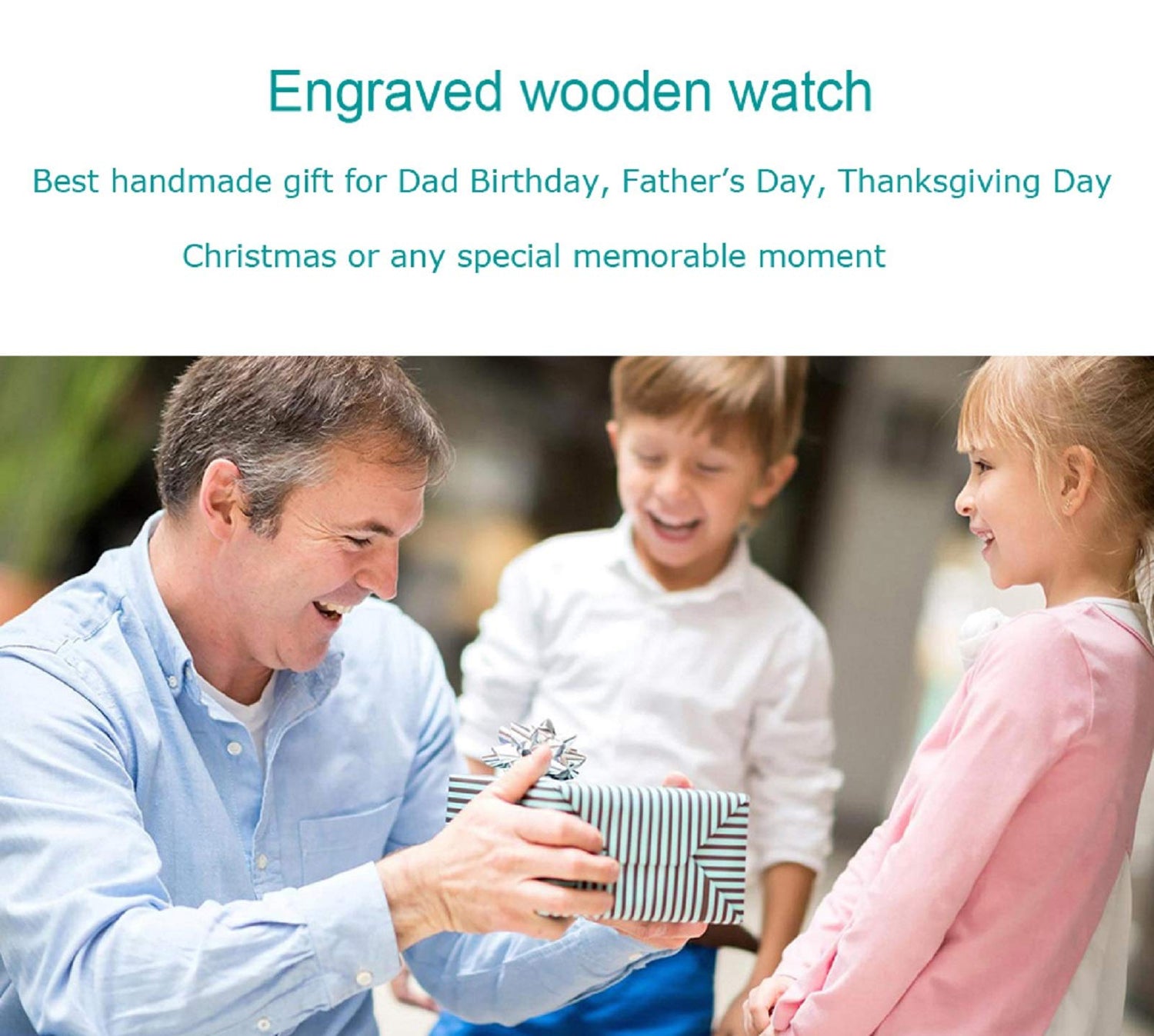 UMIPHIMAT Engraved Wooden Watch for Dad from Son - Personalized Wood Watch Idea for Him Christmas Fathers Day Birthday Gifts UMIPHIMAT