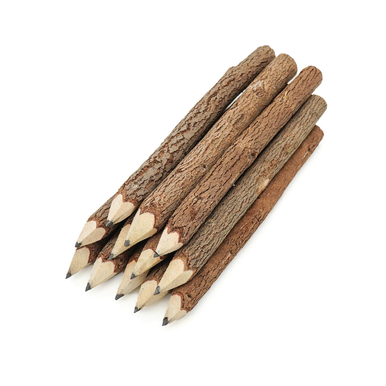 BSIRI Pencil Wood Graphite Wooden Tree Rustic Twig Pencils Birch of 12 Camping Lumberjack Decorations Party Supplies Novelty Gifts Bark Pencils Gifts BSIRI