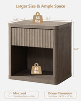 SICOTAS Night Stand Set of 2 Nightstands with Drawer Storage Bed Side Table End Table Large Modern Wood Wide Bedside Stand Mid Century Night Stands SICOTAS