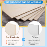 4 Pack 12 x 12 Inch Basswood Sheets for Crafts 12mm-1/2 Thick Unfinished Plywood Boards Blank Wood Square Sheets for DIY Projects, Painting, Wood AWIZOM